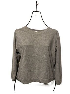Women's Ultra Long Sleeve Gray T-Shirt w/Kangaroo Pocket Size Medium